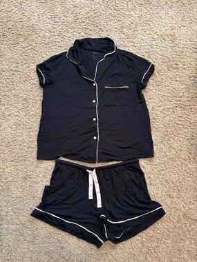 Stars Above Matching Shorts Modal Pajama Set Black Women’s Medium